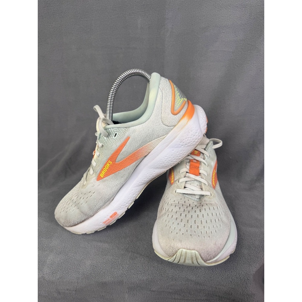 Brooks Ghost 16 Mens Running Shoes Grey Orange DNA LOFT 1204071B411 Size 10
